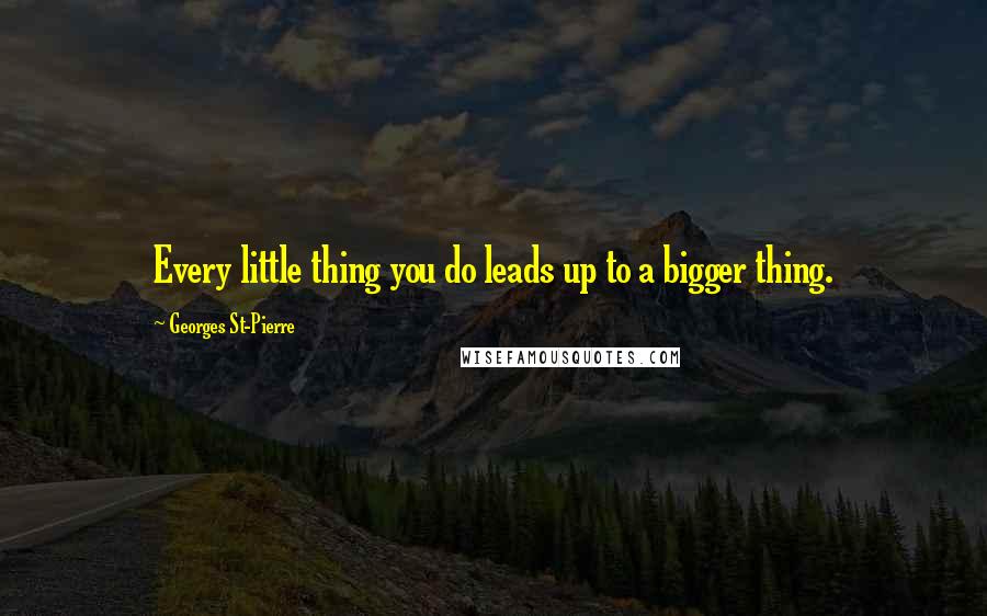 Georges St-Pierre Quotes: Every little thing you do leads up to a bigger thing.