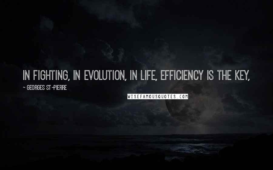 Georges St-Pierre Quotes: In fighting, in evolution, in life, efficiency is the key,