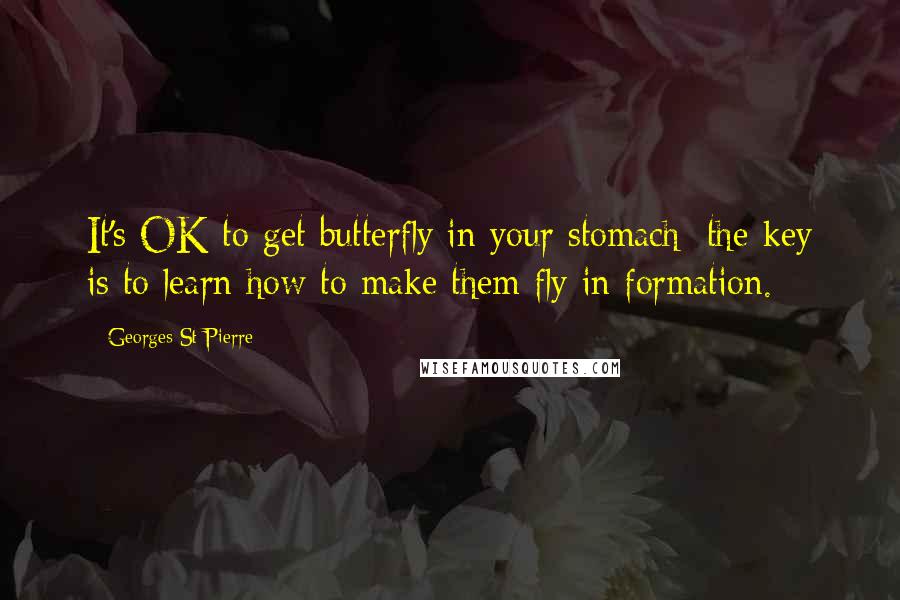 Georges St-Pierre Quotes: It's OK to get butterfly in your stomach; the key is to learn how to make them fly in formation.