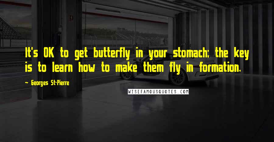 Georges St-Pierre Quotes: It's OK to get butterfly in your stomach; the key is to learn how to make them fly in formation.