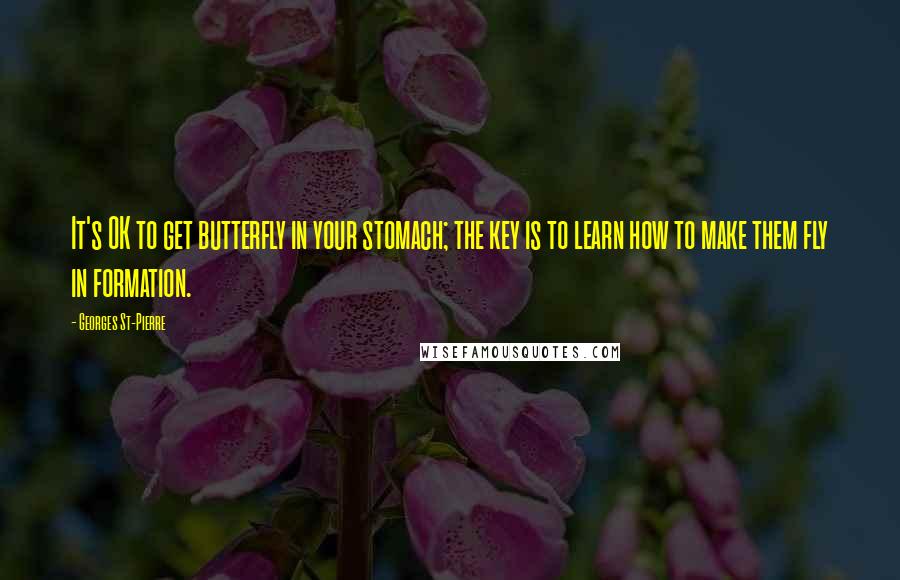 Georges St-Pierre Quotes: It's OK to get butterfly in your stomach; the key is to learn how to make them fly in formation.