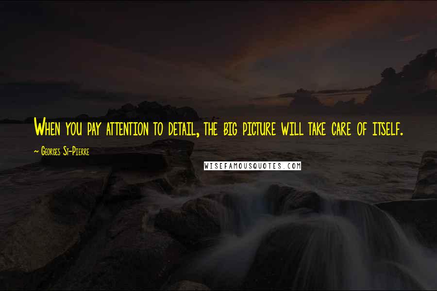 Georges St-Pierre Quotes: When you pay attention to detail, the big picture will take care of itself.