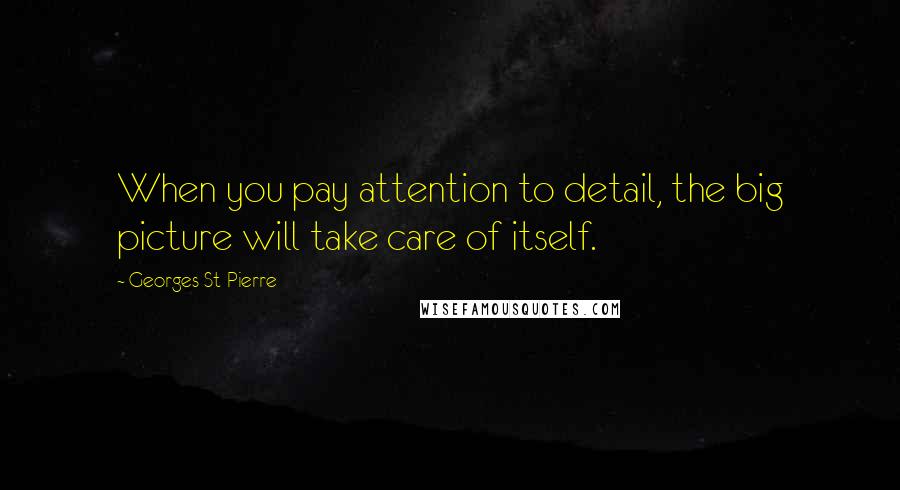 Georges St-Pierre Quotes: When you pay attention to detail, the big picture will take care of itself.