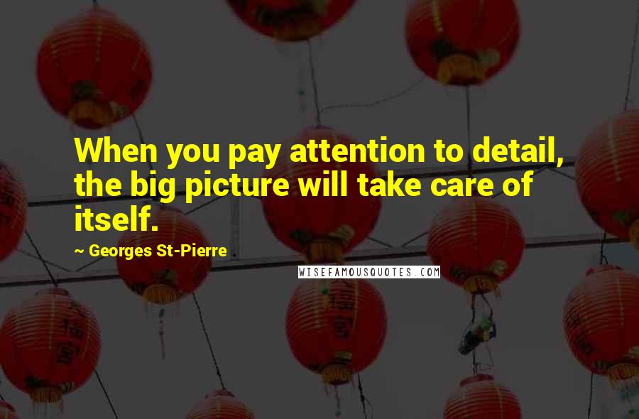 Georges St-Pierre Quotes: When you pay attention to detail, the big picture will take care of itself.