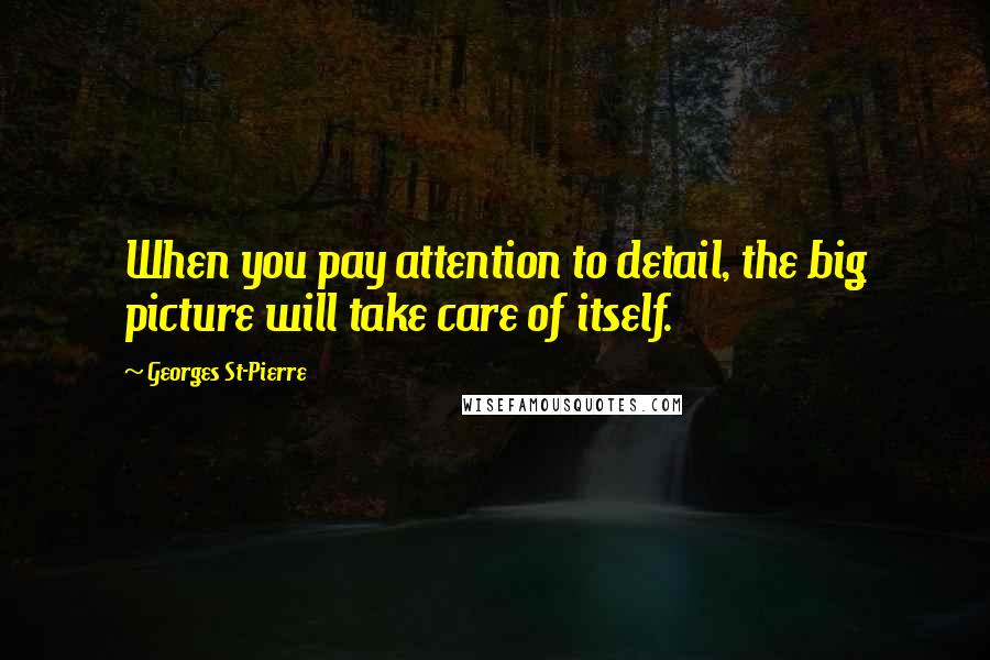 Georges St-Pierre Quotes: When you pay attention to detail, the big picture will take care of itself.