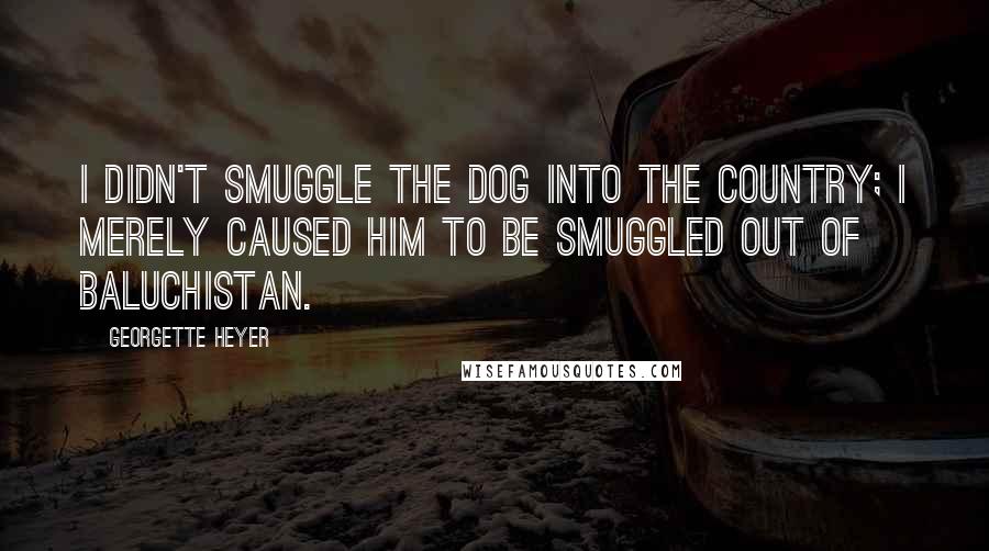 Georgette Heyer Quotes: I didn't smuggle the dog into the country; I merely caused him to be smuggled out of Baluchistan.