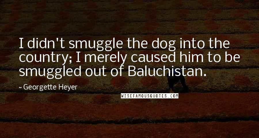 Georgette Heyer Quotes: I didn't smuggle the dog into the country; I merely caused him to be smuggled out of Baluchistan.