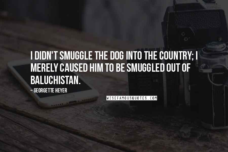 Georgette Heyer Quotes: I didn't smuggle the dog into the country; I merely caused him to be smuggled out of Baluchistan.