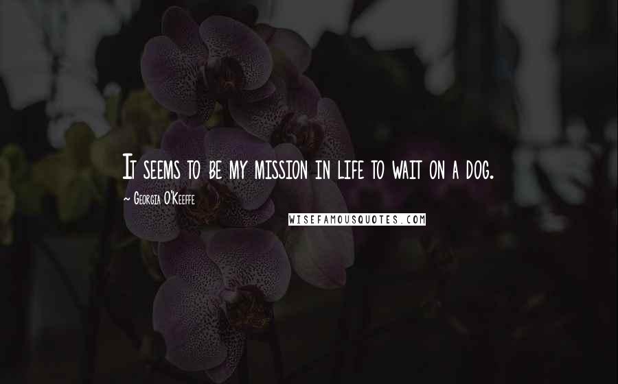 Georgia O'Keeffe Quotes: It seems to be my mission in life to wait on a dog.