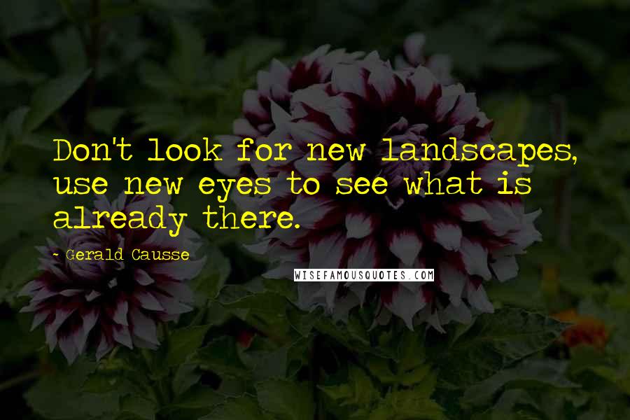Gerald Causse Quotes: Don't look for new landscapes, use new eyes to see what is already there.