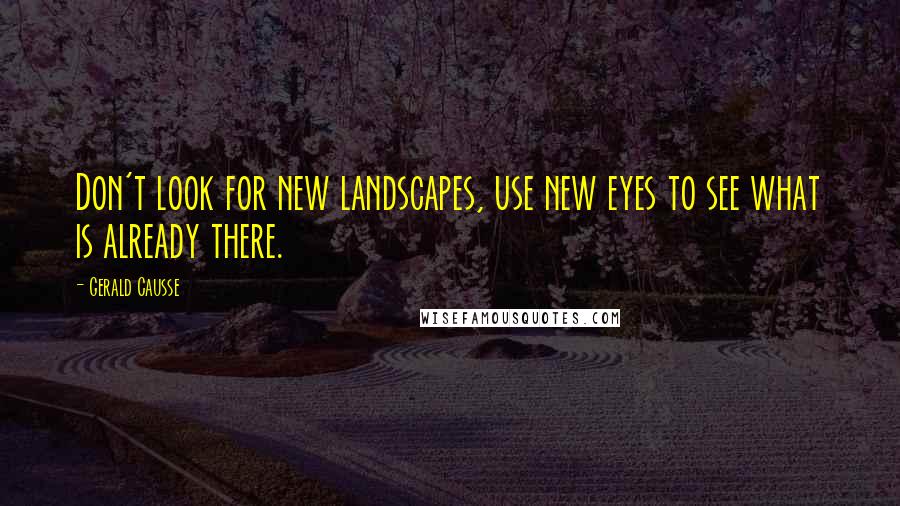 Gerald Causse Quotes: Don't look for new landscapes, use new eyes to see what is already there.