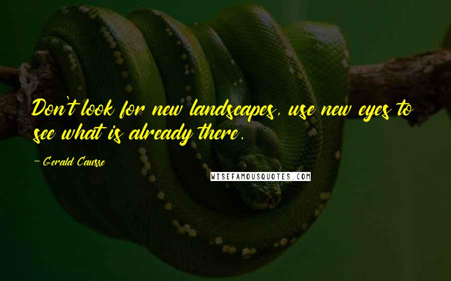 Gerald Causse Quotes: Don't look for new landscapes, use new eyes to see what is already there.