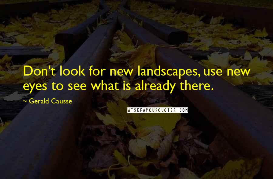 Gerald Causse Quotes: Don't look for new landscapes, use new eyes to see what is already there.