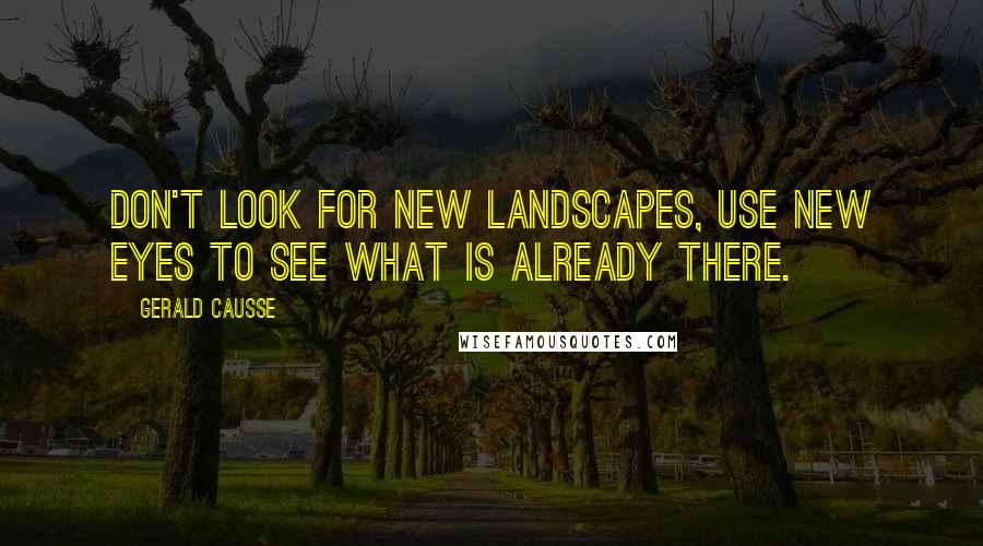 Gerald Causse Quotes: Don't look for new landscapes, use new eyes to see what is already there.