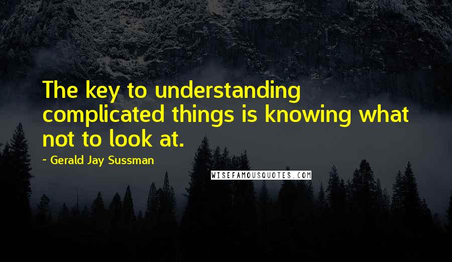 Gerald Jay Sussman Quotes: The key to understanding complicated things is knowing what not to look at.