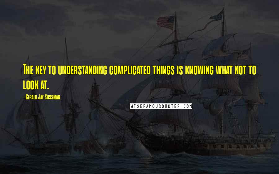 Gerald Jay Sussman Quotes: The key to understanding complicated things is knowing what not to look at.