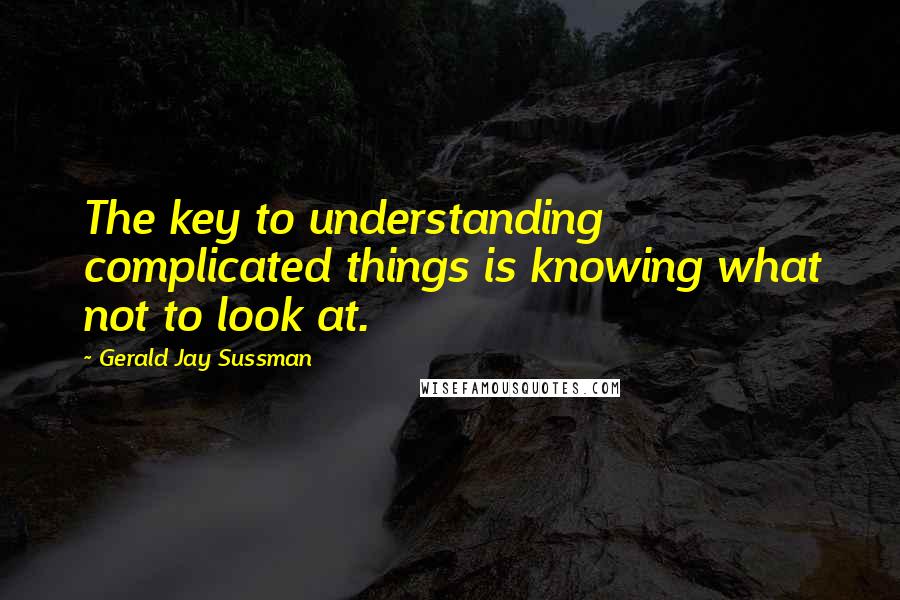 Gerald Jay Sussman Quotes: The key to understanding complicated things is knowing what not to look at.