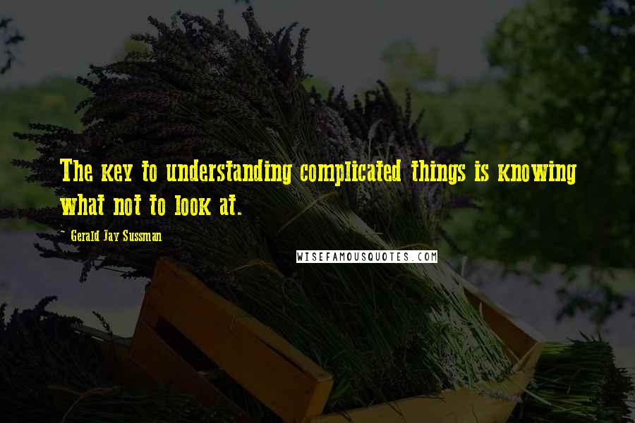 Gerald Jay Sussman Quotes: The key to understanding complicated things is knowing what not to look at.