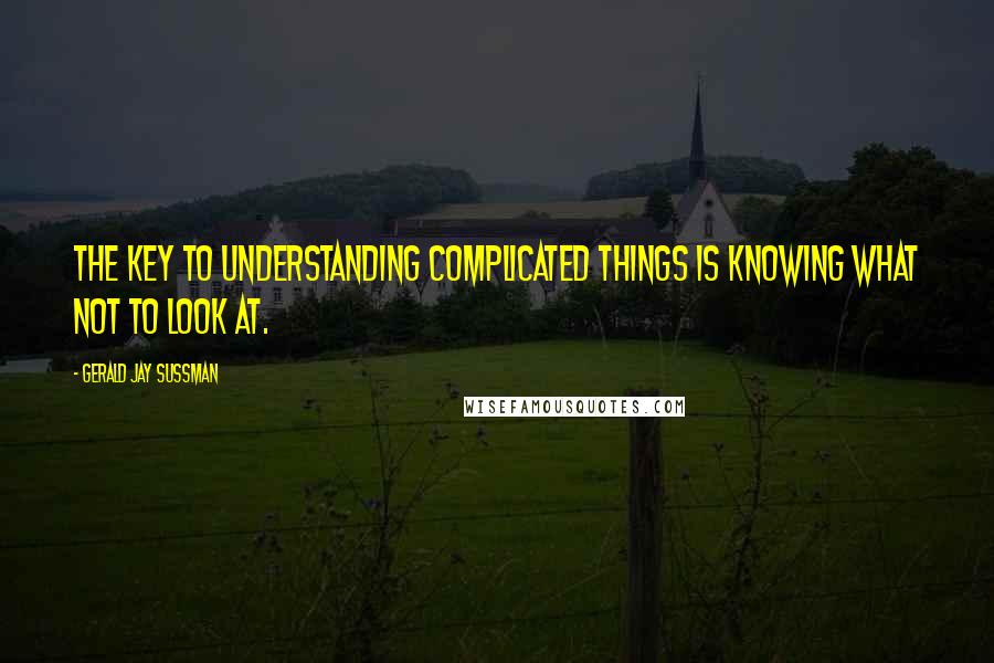 Gerald Jay Sussman Quotes: The key to understanding complicated things is knowing what not to look at.