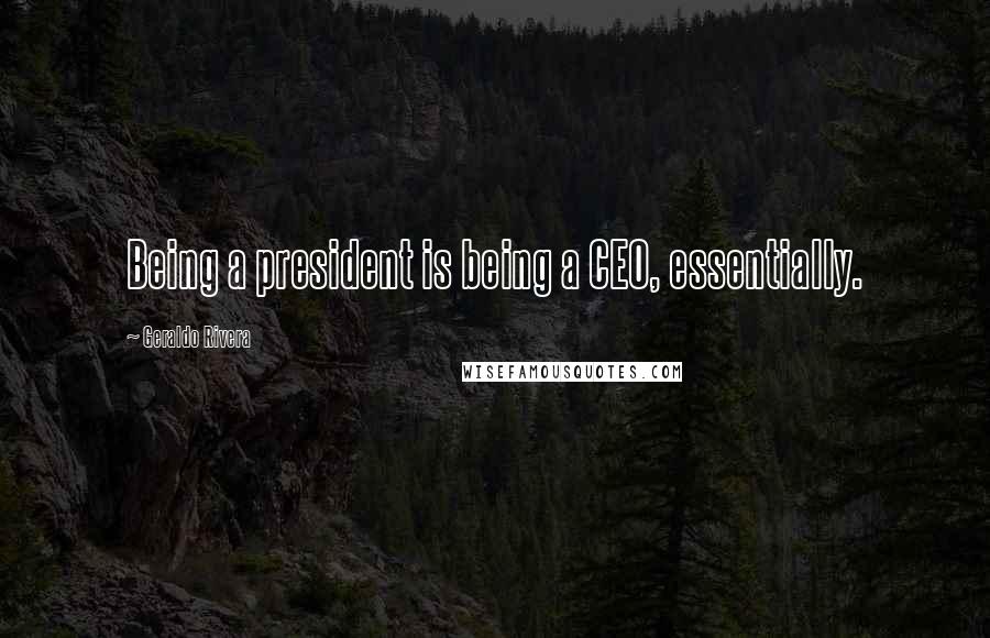 Geraldo Rivera Quotes: Being a president is being a CEO, essentially.