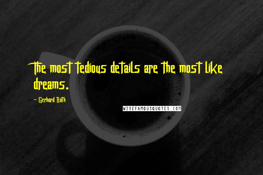 Gerhard Roth Quotes: The most tedious details are the most like dreams.