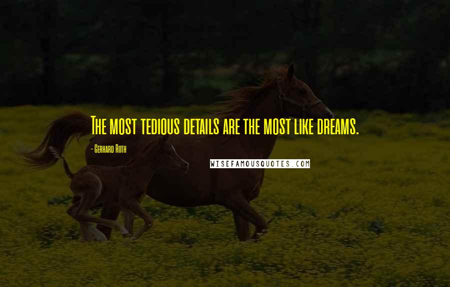 Gerhard Roth Quotes: The most tedious details are the most like dreams.