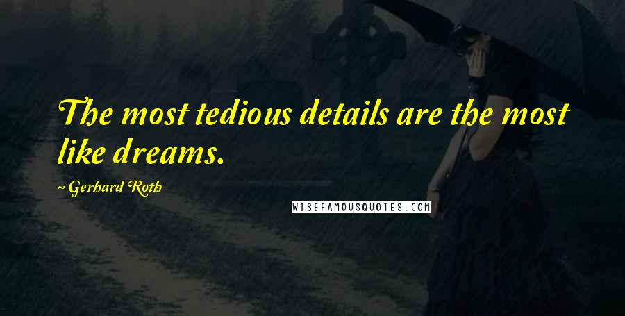 Gerhard Roth Quotes: The most tedious details are the most like dreams.