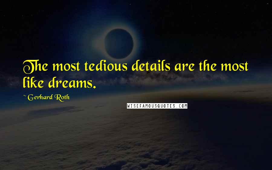 Gerhard Roth Quotes: The most tedious details are the most like dreams.