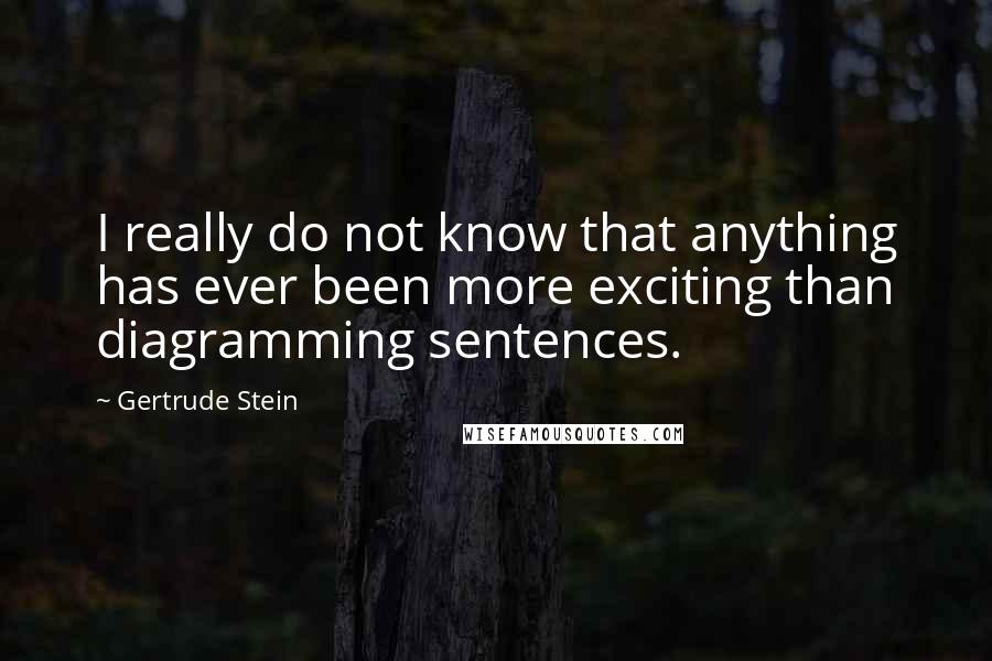 Gertrude Stein Quotes: I really do not know that anything has ever been more exciting than diagramming sentences.