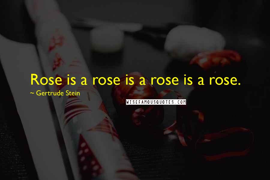 Gertrude Stein Quotes: Rose is a rose is a rose is a rose.