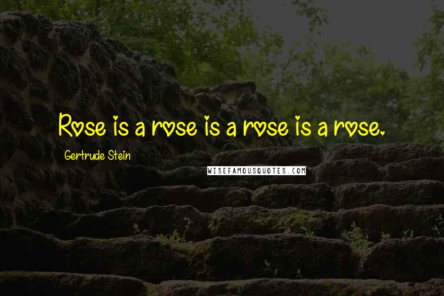 Gertrude Stein Quotes: Rose is a rose is a rose is a rose.