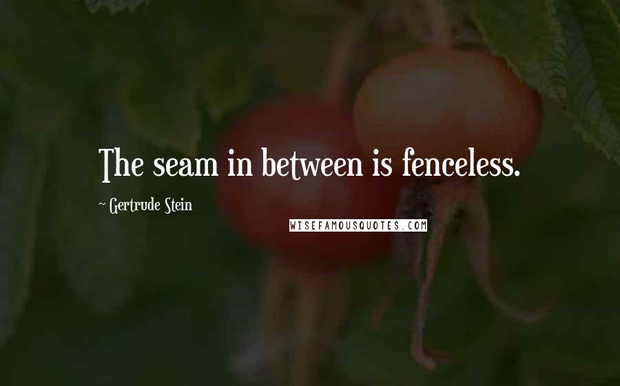 Gertrude Stein Quotes: The seam in between is fenceless.