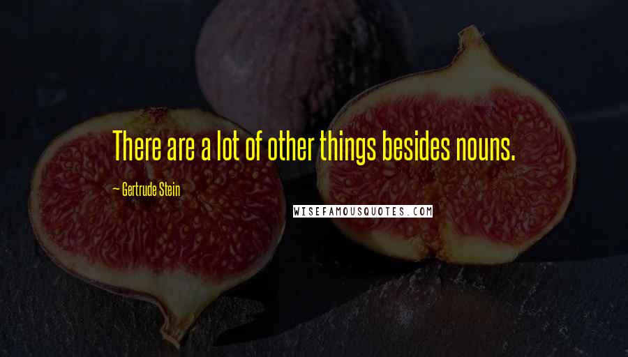 Gertrude Stein Quotes: There are a lot of other things besides nouns.