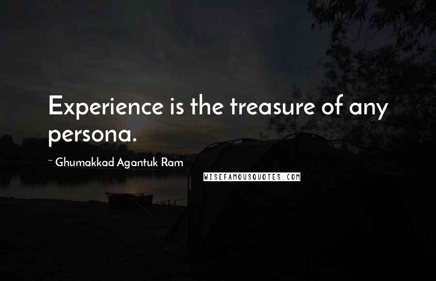 Ghumakkad Agantuk Ram Quotes: Experience is the treasure of any persona.