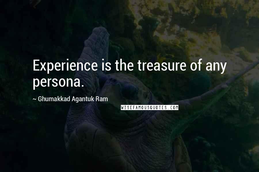 Ghumakkad Agantuk Ram Quotes: Experience is the treasure of any persona.
