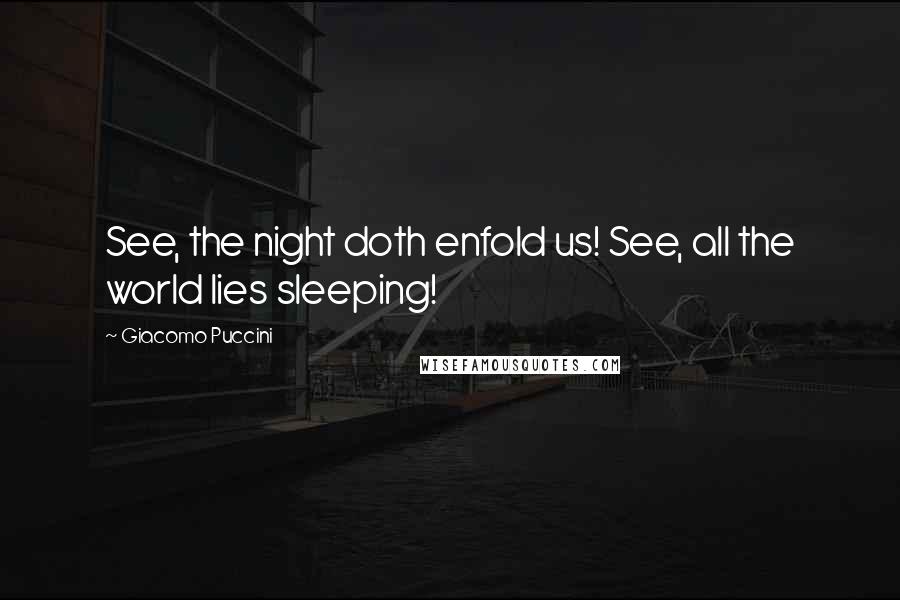 Giacomo Puccini Quotes: See, the night doth enfold us! See, all the world lies sleeping!