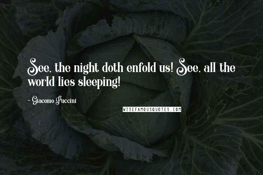 Giacomo Puccini Quotes: See, the night doth enfold us! See, all the world lies sleeping!