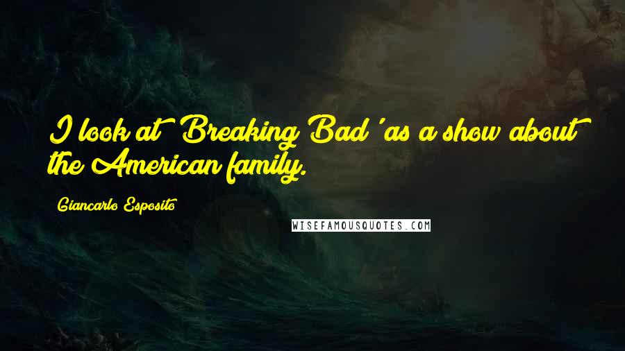 Giancarlo Esposito Quotes: I look at 'Breaking Bad' as a show about the American family.