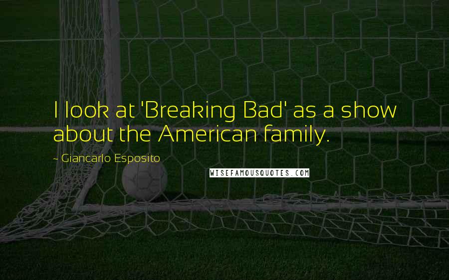 Giancarlo Esposito Quotes: I look at 'Breaking Bad' as a show about the American family.