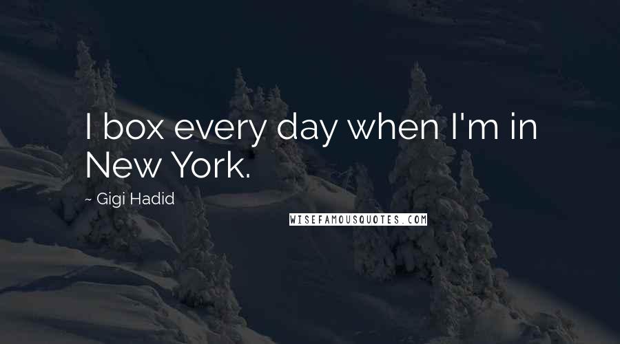 Gigi Hadid Quotes: I box every day when I'm in New York.