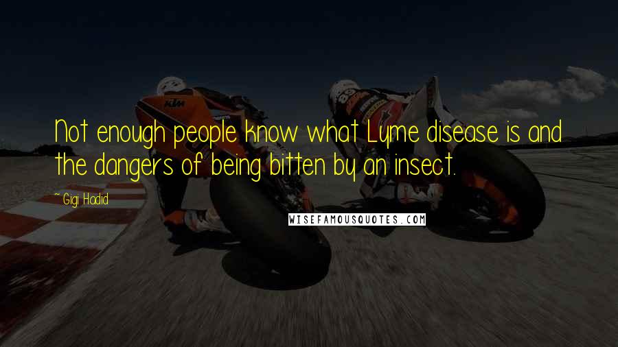 Gigi Hadid Quotes: Not enough people know what Lyme disease is and the dangers of being bitten by an insect.