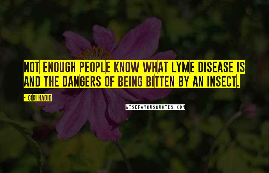 Gigi Hadid Quotes: Not enough people know what Lyme disease is and the dangers of being bitten by an insect.