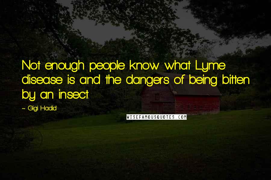 Gigi Hadid Quotes: Not enough people know what Lyme disease is and the dangers of being bitten by an insect.