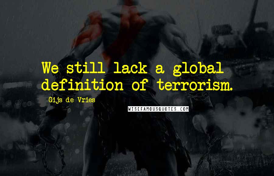 Gijs De Vries Quotes: We still lack a global definition of terrorism.