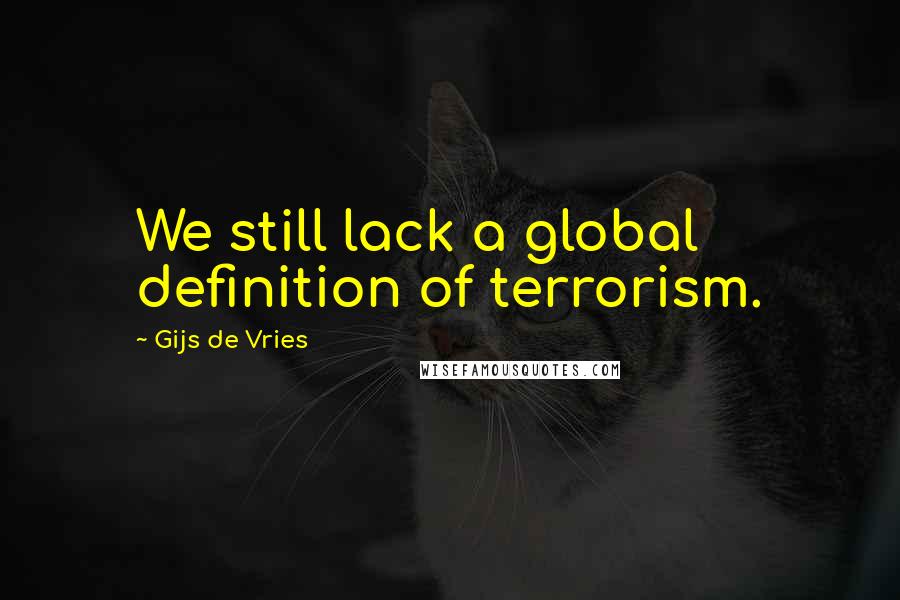 Gijs De Vries Quotes: We still lack a global definition of terrorism.