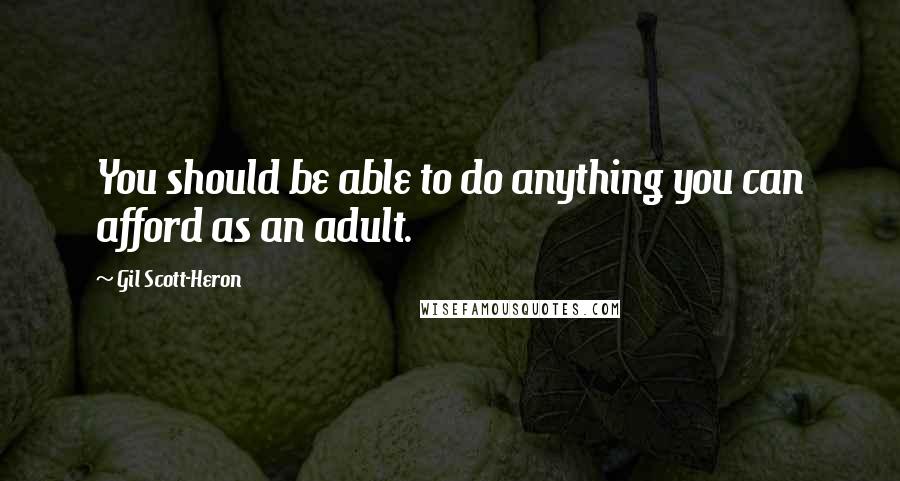 Gil Scott-Heron Quotes: You should be able to do anything you can afford as an adult.