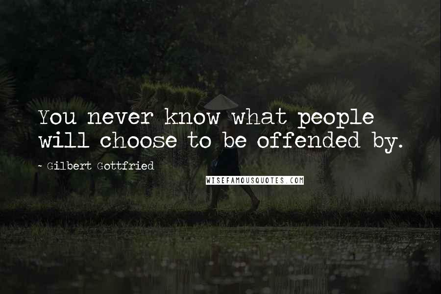 Gilbert Gottfried Quotes: You never know what people will choose to be offended by.