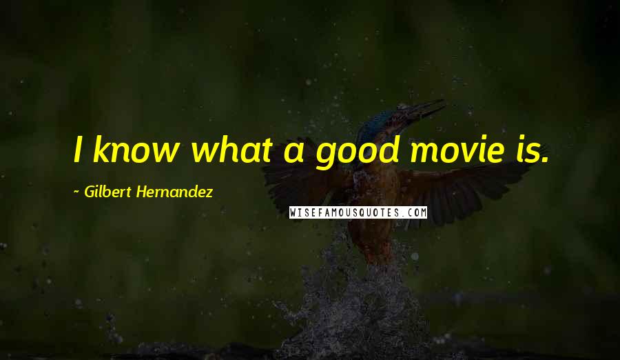 Gilbert Hernandez Quotes: I know what a good movie is.