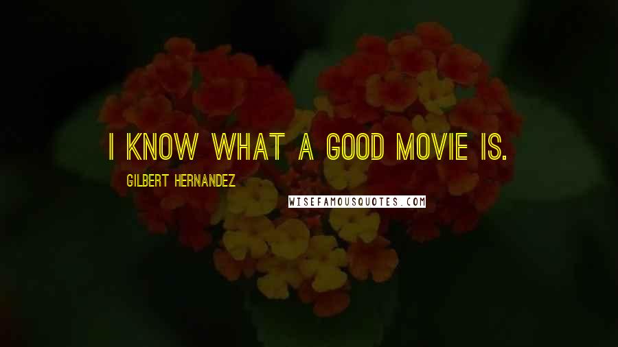 Gilbert Hernandez Quotes: I know what a good movie is.