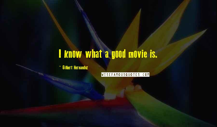 Gilbert Hernandez Quotes: I know what a good movie is.